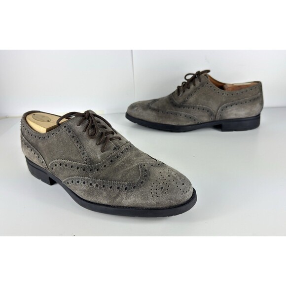 Bruno Magli Classic Oliver Men\'s Gray Suede Wingtip Oxford Dress Shoes US 10 main image 9